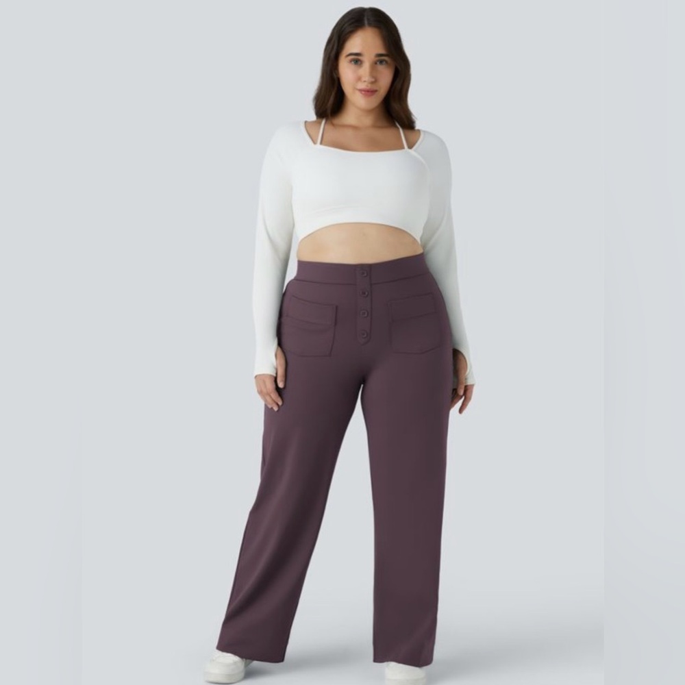 NWT Halara DayStretch High Waisted Pockets Straight
Leg Casual Pants - Picture 5 of 9